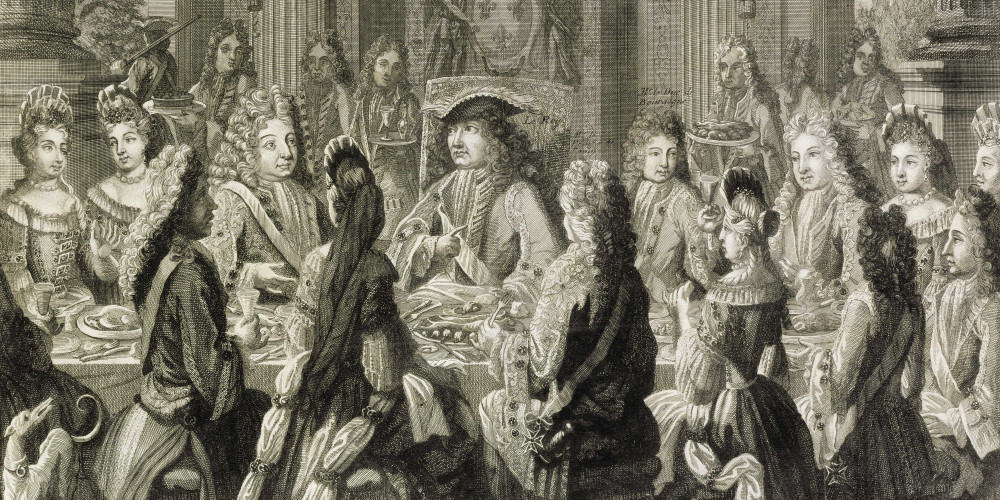 Un repas à la cour, almanach de 1711