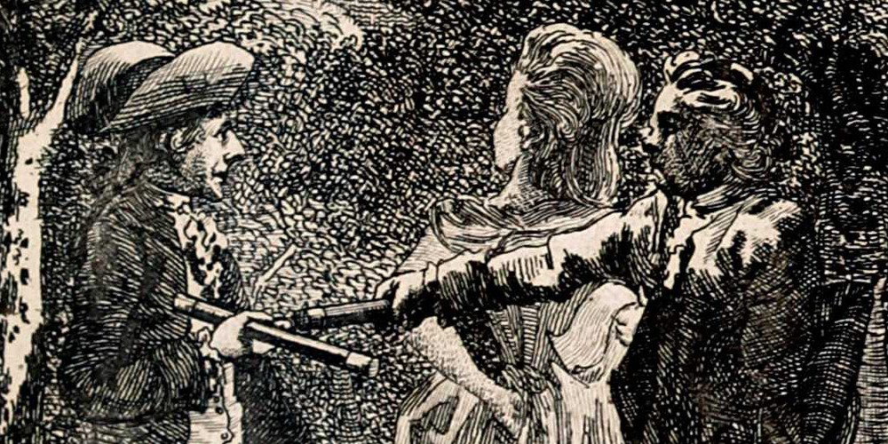 Scène galante dans un jardin la nuit