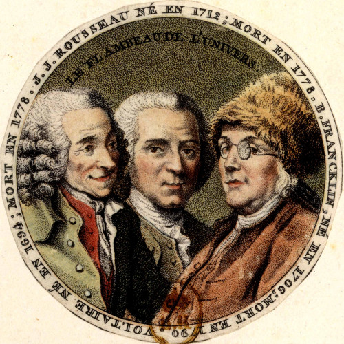 Voltaire, Rousseau et Franklin