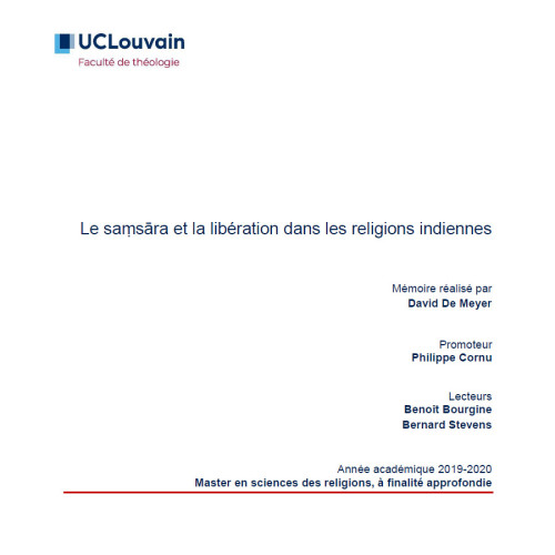 David De Meyer, Le saṃsāra et la libération dans les religions indiennes, 2020