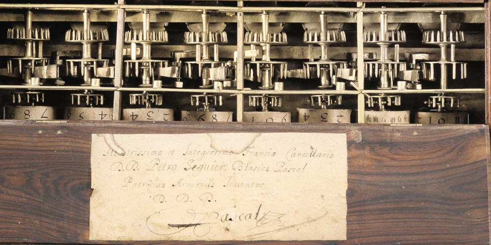 Machine arithmétique de Pascal dédiée au chancelier Séguier