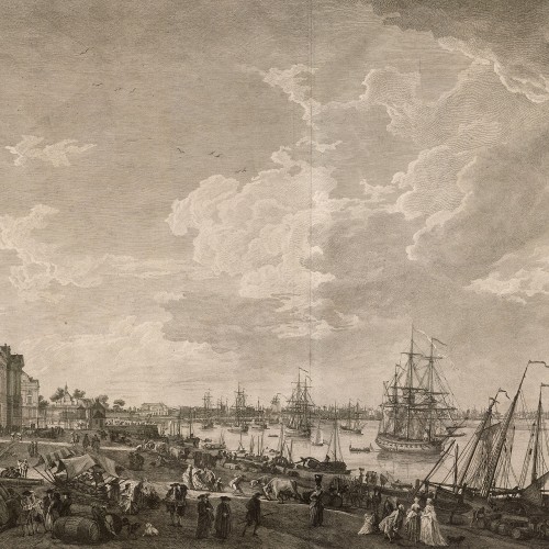 Vue de la ville et du port de Bordeaux prise du côté des salinières