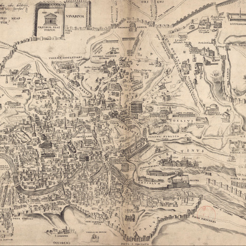 Plan de Rome à vol d’oiseau en 1570