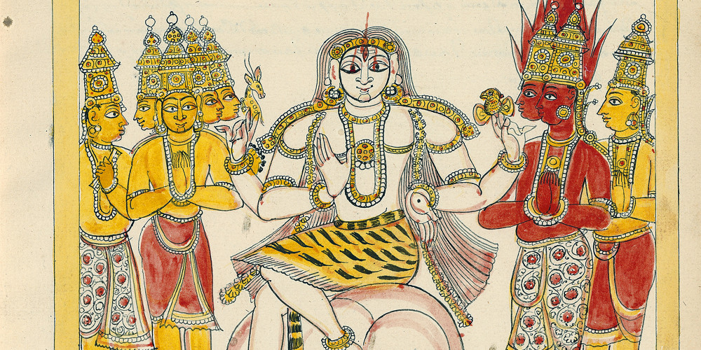 Shiva consume Manmatha (Kama) avec le feu de son troisième œil