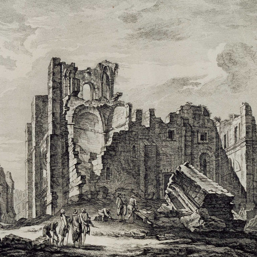 La destruction de Lisbonne : ruines de la cathédrale Santa-Maria