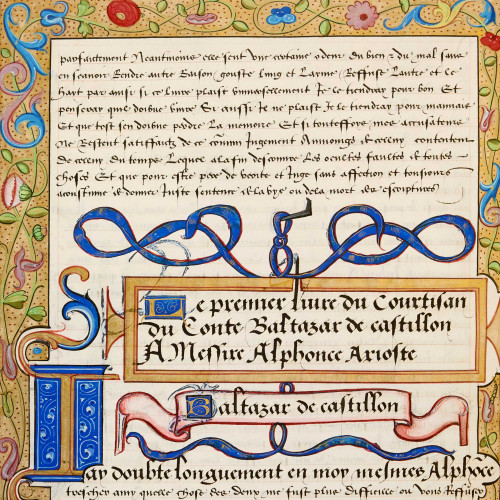 Page de titre du Livre du courtisan de Baldassare Castiglione