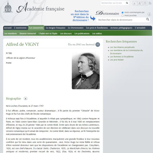 Vigny à l'Académie