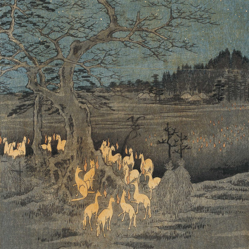 « Les feux des renards à la veille du Nouvel An sous l’arbre d’Ôji » (Ôji, Shôzoku enoki, ômisoka no kitsunebi)