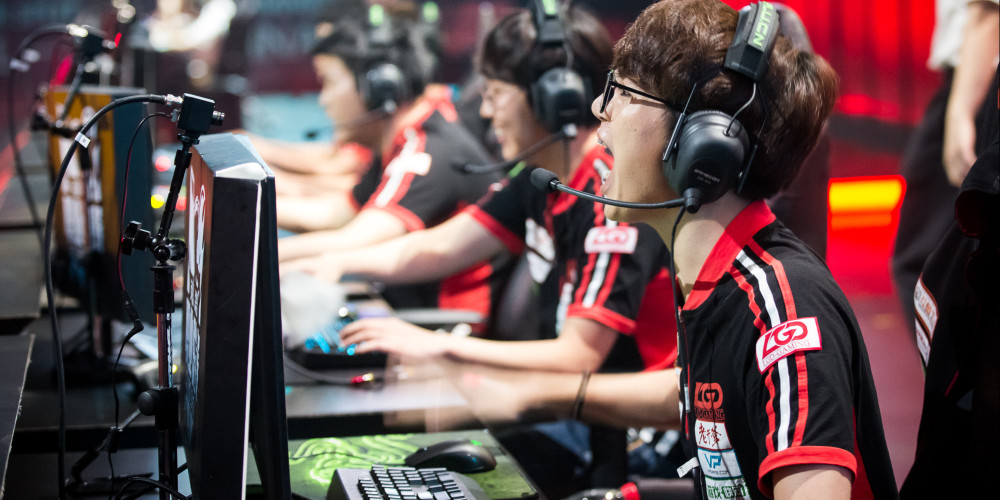 Un joueur lors de la compétition du jeu vidéo League of Legends en 2015