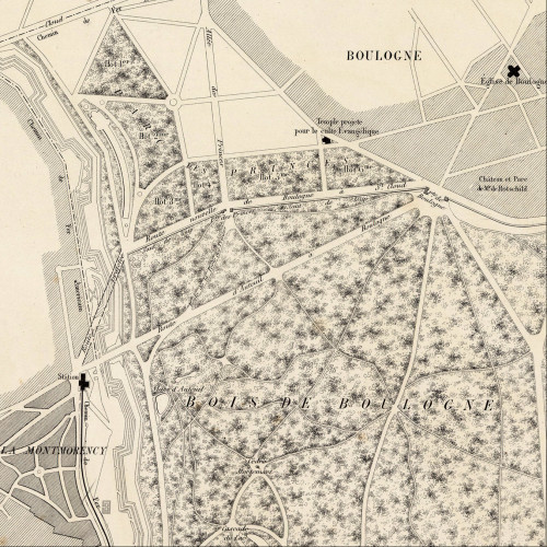 Cartographie du Parc des Princes en 1856