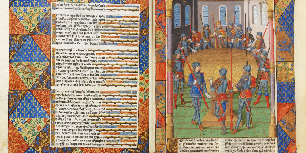 Dédicace acrostiche au roi Charles VIII ; Le roi Arthur et les chevaliers de la Table Ronde