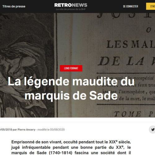 La légende maudite du marquis de Sade (rétronews)