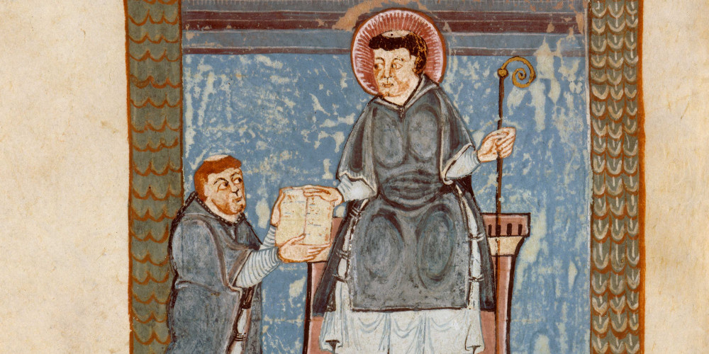 Saint Benoît donnant sa règle à un moine