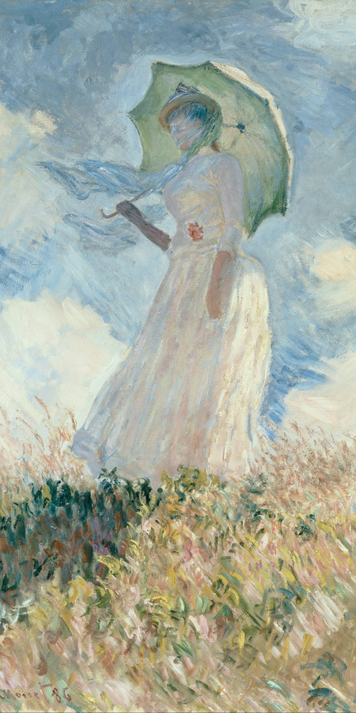 Femme à l’ombrelle tournée vers la gauche