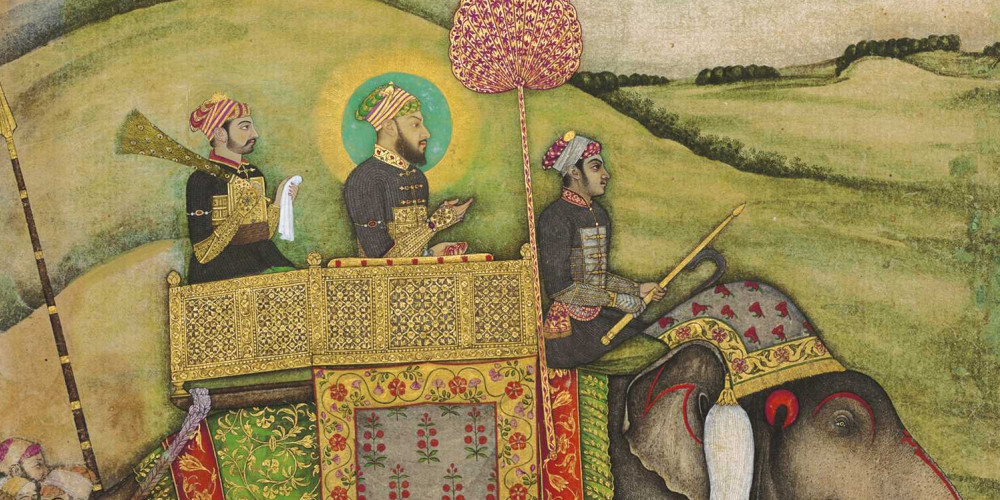 L’empereur Bahadur Shah (?) monté sur un éléphant