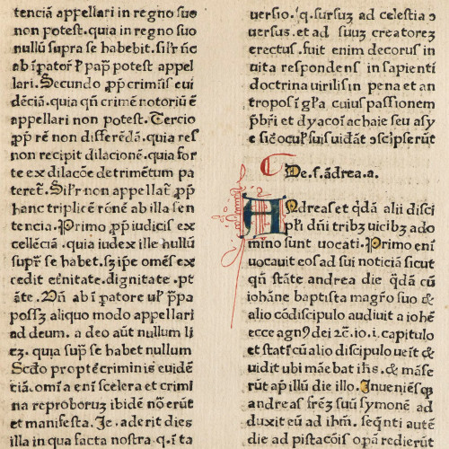 Page imprimée de la Légende dorée de Jacques de Voragine