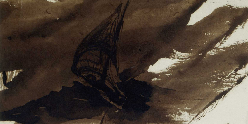 Barque à la voile gonglée