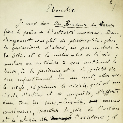 Ébauche d’ Au Bonheur des dames