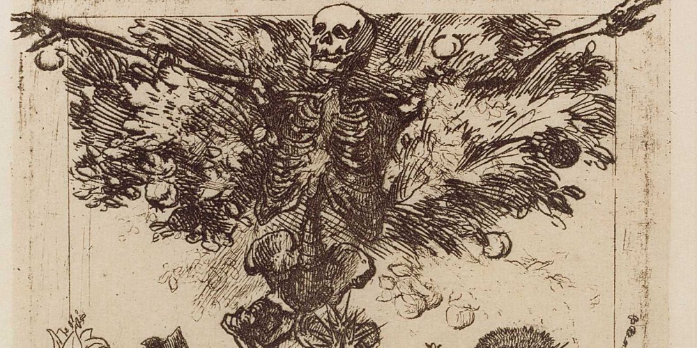 Projet de frontispice pour Les Fleurs du mal par Félix Bracquemond