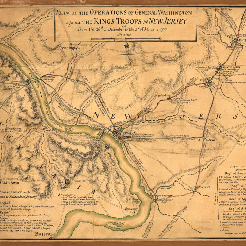 Carte des batailles du New Jersey en 1777