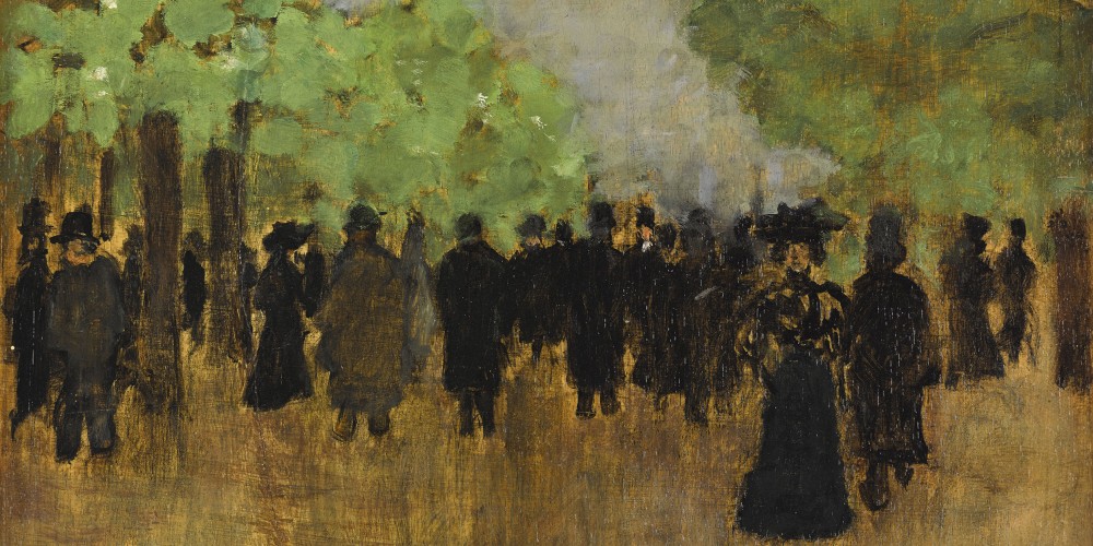 Scène de rue : jardin des Tuileries