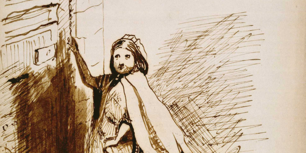 Jeune fille frappant à une porte (Cosette)
