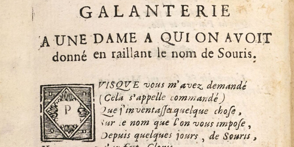 Jean-François Sarasin, Galanterie à une dame à qui on avait donné en raillant le nom de Souris, 1683