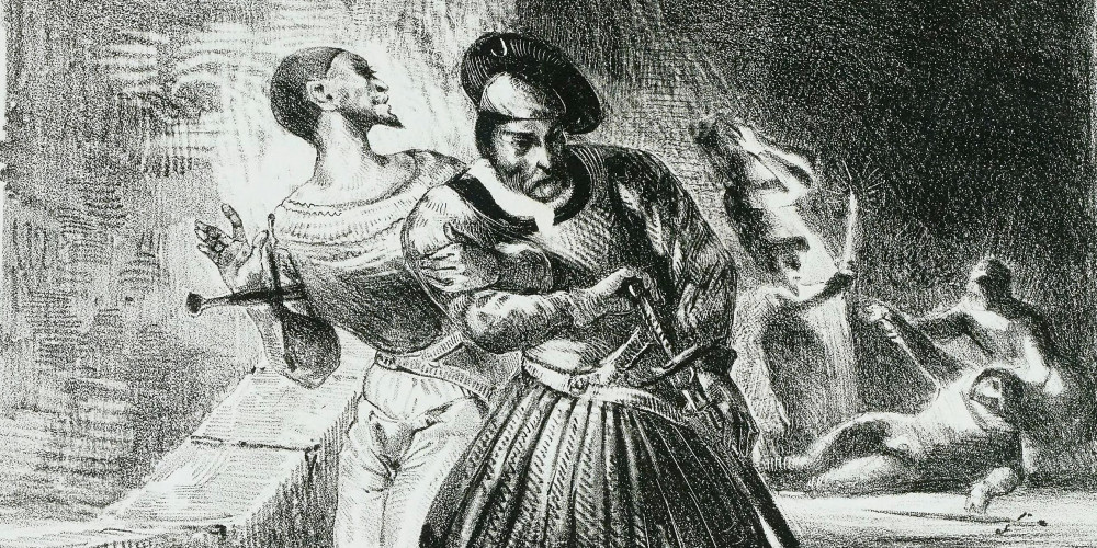 Méphistophélès et Faust fuyant après le duel