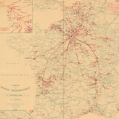 Carte du réseau téléphonique français