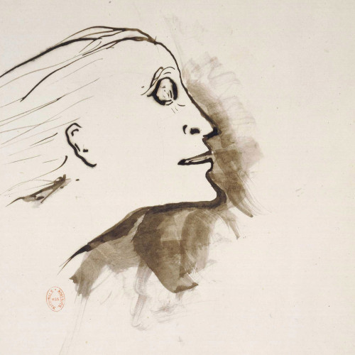Profil féminin à droite