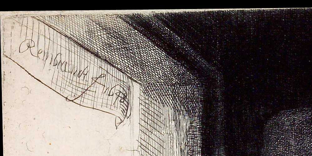 Rembrandt gravant ou dessinant près d’une fenêtre