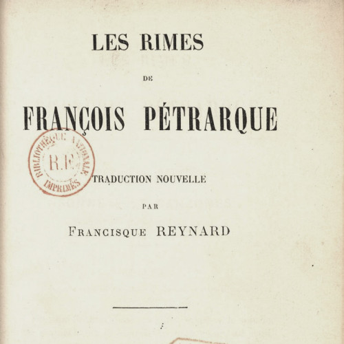 Vignette Rimes de François Pétrarque