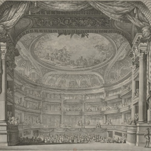 Intérieur de la salle de spectacle de Bordeaux vue de la scène