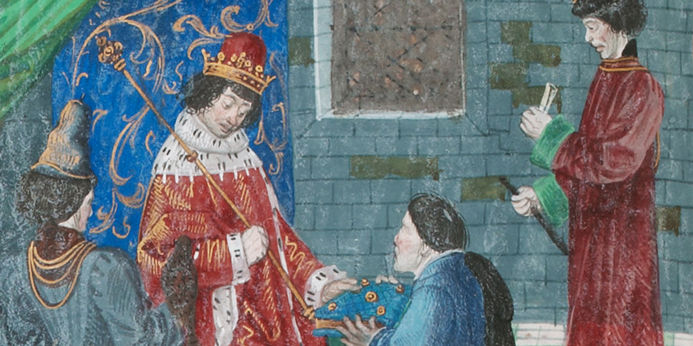 Jean Froissart présente son livre au roi Richard II d'Angleterre