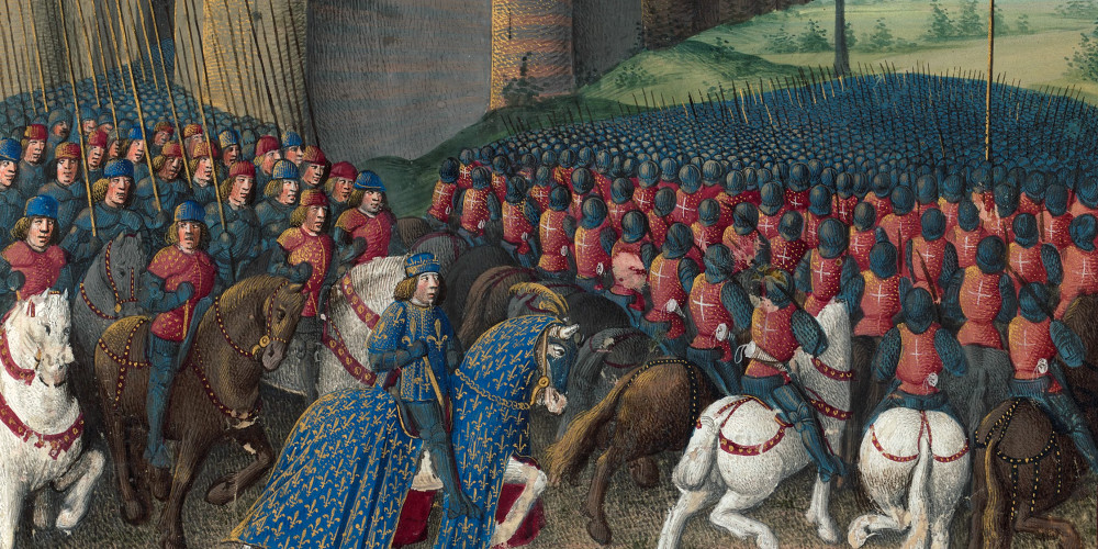 Septième croisade : Saint Louis et son armée sortent de Damiette