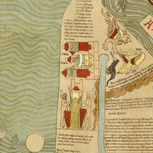 Source orientale du Nil bordée par un dragon, un aspic et un basilic, et portes de Nubie