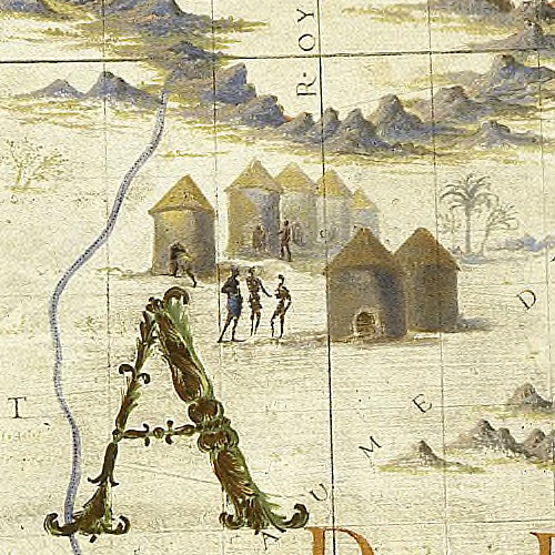 Plusieurs cases ou cabanes des nègres