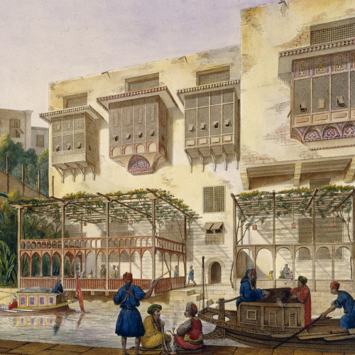 Le Caire : vue des casins sur le canal El Khalyc hors la porte Bab-El-Charyeh