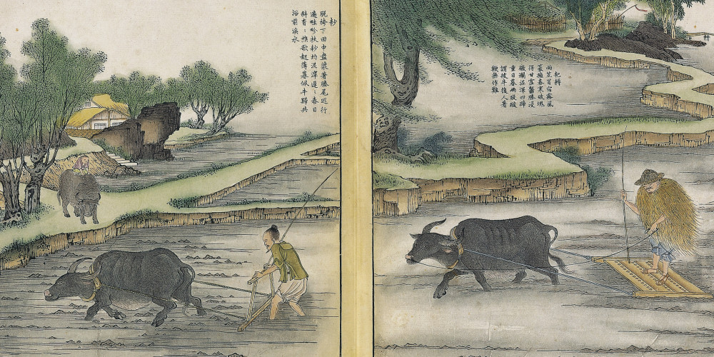 Tableaux du labourage et du tissage