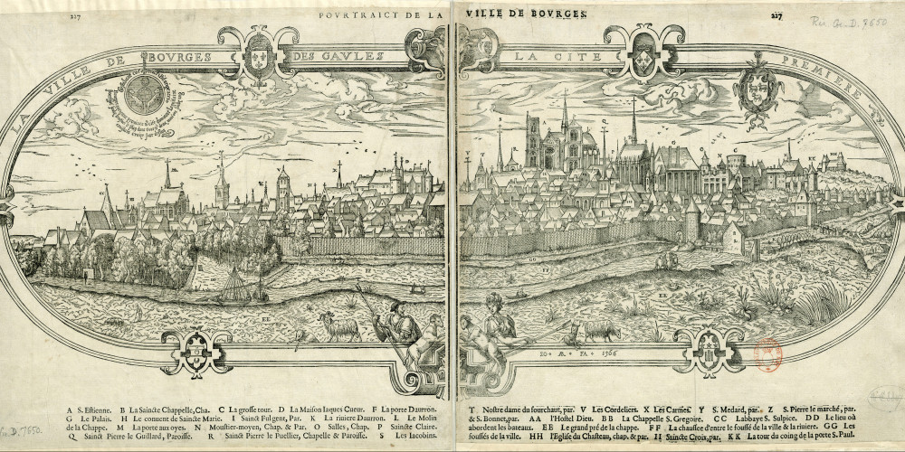 Vue de la ville de Bourges en 1566