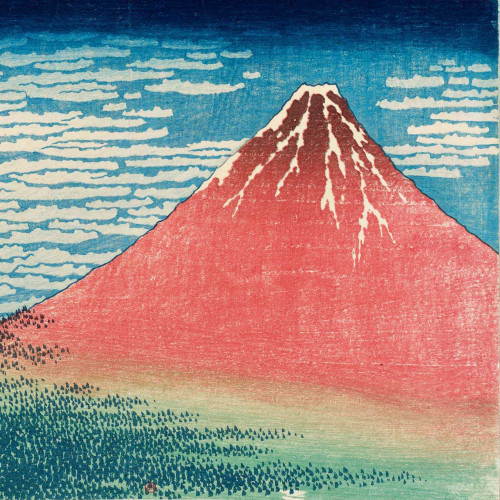 Le Fuji rouge dans une embellie (Gaifû Kaisei)