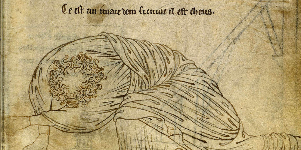 Plan du chevet de Vaucelles - Christ chutant