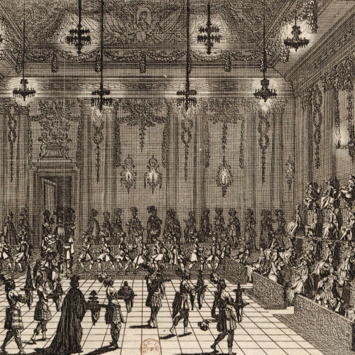 Jacques Lepautre d’après Jean Berain, Salle du bal donné à la cour pendant le carnaval de l’année 1683