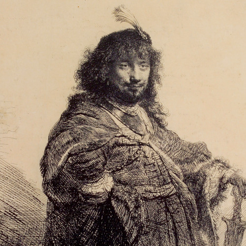 Rembrandt au sabre et à l'aigrette
1er état