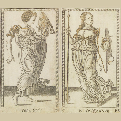 Tarots dits de Mantegna, série C (21 à 30) : Les Arts libéraux et les Sciences