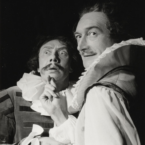 Don Juan (Jean Vilar) et Sganarelle (Daniel Sorano) dans Dom Juan, mise en scène de Jean Vilar