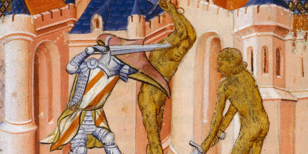 Combat de Lancelot contre les automates