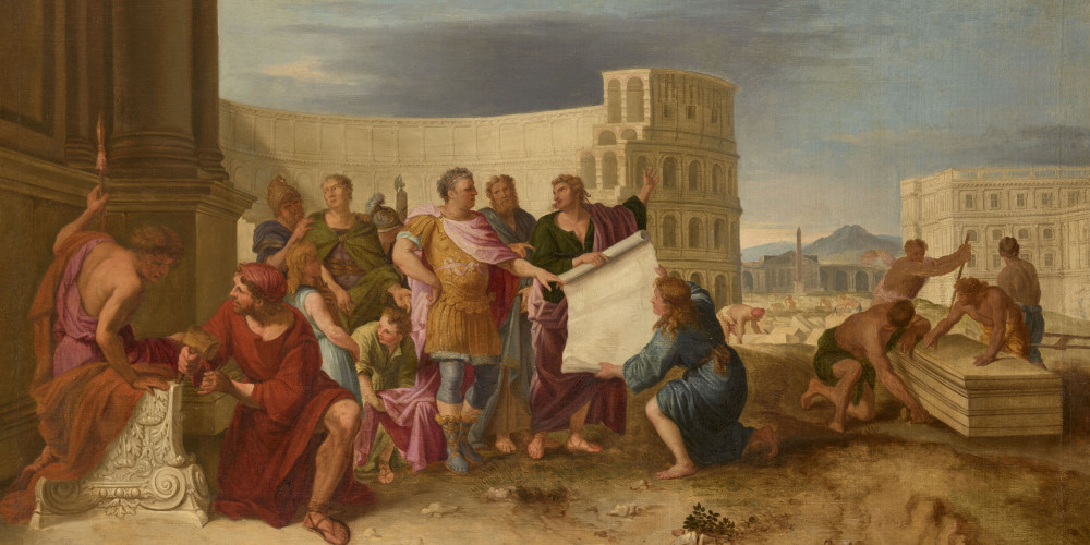 Vespasien faisant élever le Colisée à Rome