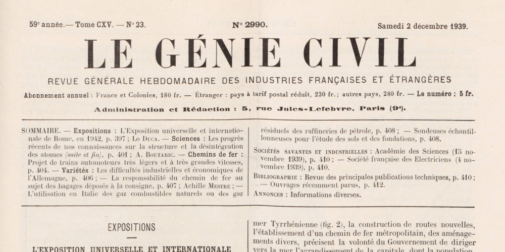 Le Génie civil : revue générale des industries françaises et étrangères