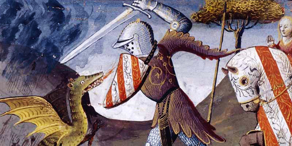 Lancelot combattant les dragons du Val sans retour
